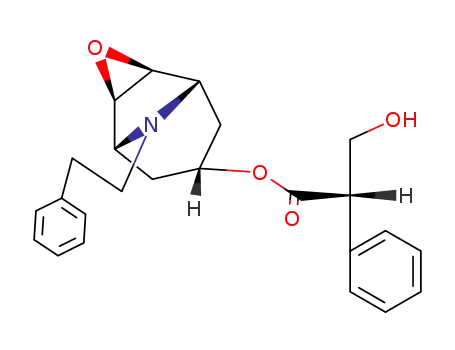 (S)-3-hydroxy-2-phenyl-propionic acid 9-phenethyl-(1rN,2tH,4tH,5cN)-3-oxa-9-aza-tricyclo[3.3.1.02,4]non-7t-yl ester