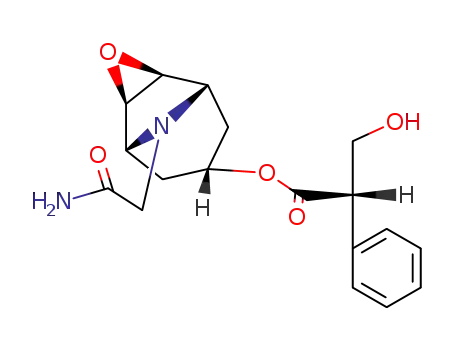 (S)-3-hydroxy-2-phenyl-propionic acid 9-carbamoylmethyl-(1rN,2tH,4tH,5cN)-3-oxa-9-aza-tricyclo[3.3.1.02,4]non-7t-yl ester