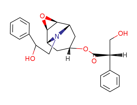 (S)-3-hydroxy-2-phenyl-propionic acid 9-((Ξ)-2-hydroxy-2-phenyl-ethyl)-(1rN,2tH,4tH,5cN)-3-oxa-9-aza-tricyclo[3.3.1.02,4]non-7t-yl ester