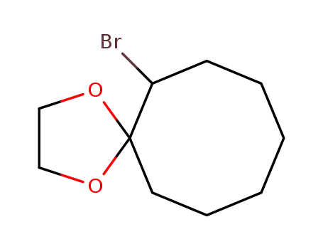 Molecular Structure of 73274-50-7 (1,4-Dioxaspiro[4.7]dodecane, 6-bromo-)