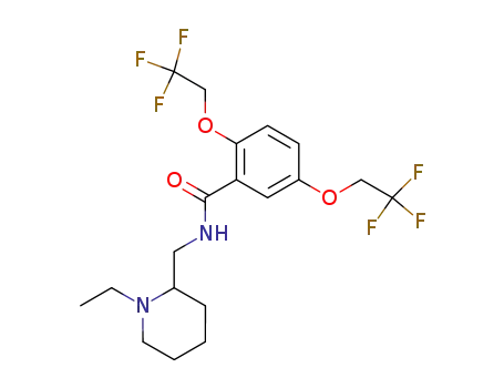 Molecular Structure of 57415-53-9 (Benzamide,
N-[(1-ethyl-2-piperidinyl)methyl]-2,5-bis(2,2,2-trifluoroethoxy)-)