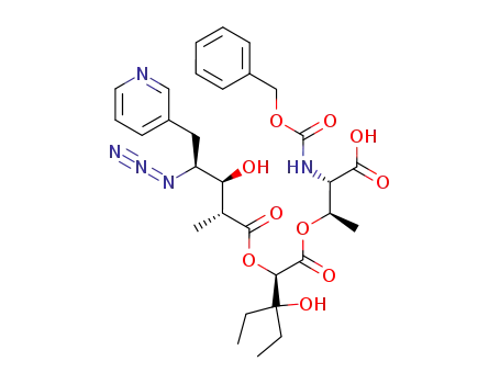 (2R,3S,4S)-4-Azido-3-hydroxy-2-methyl-5-pyridin-3-yl-pentanoic acid (R)-1-((1R,2S)-2-benzyloxycarbonylamino-2-carboxy-1-methyl-ethoxycarbonyl)-2-ethyl-2-hydroxy-butyl ester