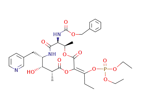 {(5R,6S,9S,10S,11R)-2-[1-(Diethoxy-phosphoryloxy)-prop-(E)-ylidene]-10-hydroxy-5,11-dimethyl-3,7,12-trioxo-9-pyridin-3-ylmethyl-1,4-dioxa-8-aza-cyclododec-6-yl}-carbamic acid benzyl ester