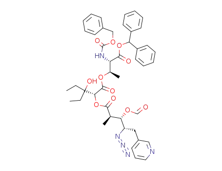 (2R,3S,4S)-4-Azido-3-formyloxy-2-methyl-5-pyridin-3-yl-pentanoic acid (R)-1-((1R,2S)-2-benzhydryloxycarbonyl-2-benzyloxycarbonylamino-1-methyl-ethoxycarbonyl)-2-ethyl-2-hydroxy-butyl ester