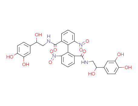 R-(+)-2,2'-dinitrobiphenyl-6,6'-dicarbonsaeure-di-N,N'-1-(3,4-dihydroxyphenyl)-1-hydroxy-2-amido-ethan
