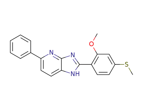 Molecular Structure of 144563-53-1 (1H-Imidazo[4,5-b]pyridine, 2-[2-methoxy-4-(methylthio)phenyl]-5-phenyl-)