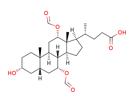 Molecular Structure of 64986-86-3 ((3alpha,5beta,7alpha,12alpha)-7,12-Bis(formyloxy)-3-hydroxycholan-24-oic acid)