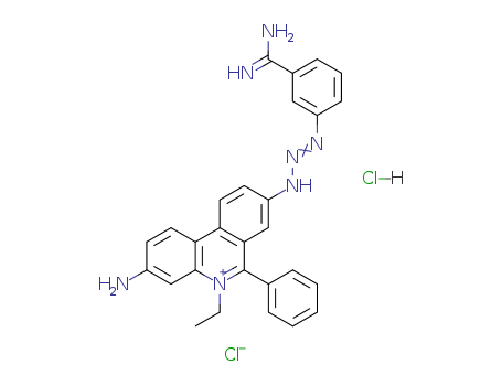 Phenanthridinium,3-amino-8-[3-[3-(aminoiminomethyl)phenyl]-2-triazen-1-yl]-5-ethyl-6-phenyl-,chloride, hydrochloride (1:1:1)