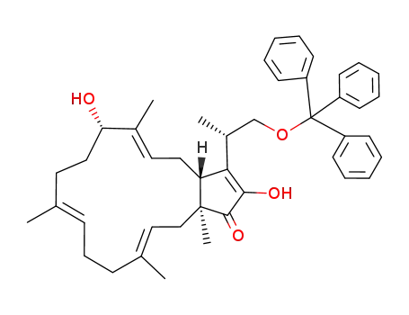 (5E,10E,14E)-(3aR,7S,16aS)-2,7-Dihydroxy-6,10,14,16a-tetramethyl-3-((S)-1-methyl-2-trityloxy-ethyl)-4,7,8,9,12,13,16,16a-octahydro-3aH-cyclopentacyclopentadecen-1-one