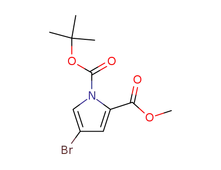 Molecular Structure of 156237-78-4 (1-(tert-Butyl) 2-methyl 4-bromo-1H-pyrrole-1,2-dicarboxylate)