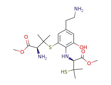 N-<4-(2-aminoethyl)-2-<(2-amino-3-methoxy-1,1-dimethyl-3-oxopropyl)thio>-6-hydroxyphenyl>-3-mercapto-valine methyl ester