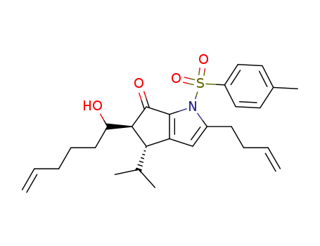 (4R,5S)-2-But-3-enyl-5-(1-hydroxy-hex-5-enyl)-4-isopropyl-1-(toluene-4-sulfonyl)-4,5-dihydro-1H-cyclopenta[b]pyrrol-6-one