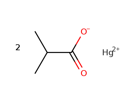 Molecular Structure of 19348-33-5 (Propanoic acid, 2-methyl-, mercury(2+) salt)