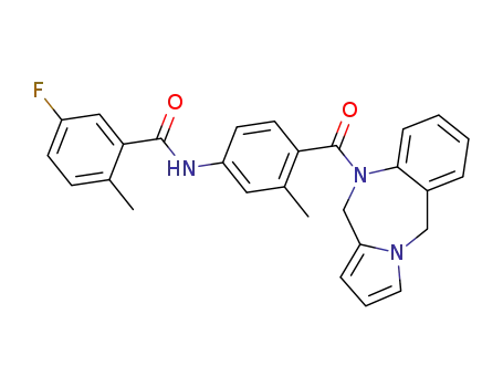 N-[4-(5H-pyrrolo[2,1-c][1,4]benzodiazepin-10(11H)-ylcarbonyl)-3-methyl phenyl]-5-fluoro-2-methylbenzamide
