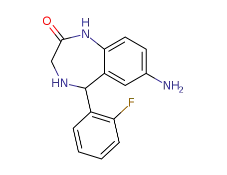 7-amino-5-(2-fluoro-phenyl)-1,3,4,5-tetrahydro-benzo[e][1,4]diazepin-2-one