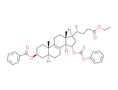3β-benzoyloxy-15α-phenyloxythiocarbonyloxy-5α-chol-8-en-24-oic acid ethyl ester