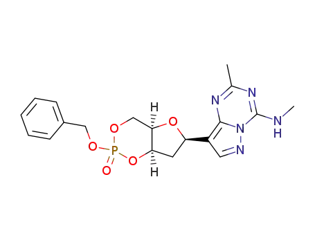 8-(2'-deoxy-β-D-xylofuranosyl)-2-methyl-4-(N-methylamino)pyrazolo[1,5-a]-1,3,5-triazine 3',5'-cyclic phosphate benzyl ester