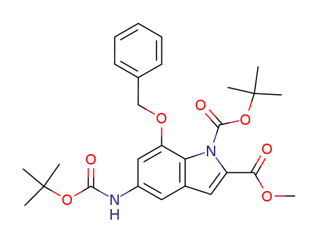 1H-Indole-1,2-dicarboxylic acid,
5-[[(1,1-dimethylethoxy)carbonyl]amino]-7-(phenylmethoxy)-,
1-(1,1-dimethylethyl) 2-methyl ester