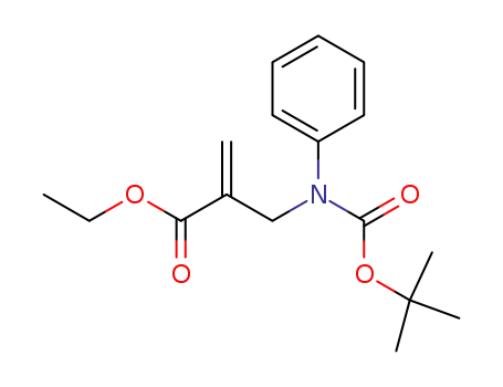 Molecular Structure of 647018-75-5 (2-Propenoic acid,
2-[[[(1,1-dimethylethoxy)carbonyl]phenylamino]methyl]-, ethyl ester)