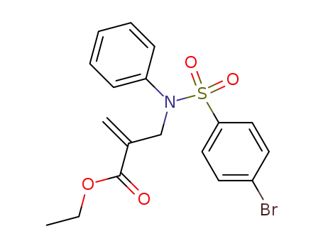 Molecular Structure of 647018-77-7 (2-Propenoic acid, 2-[[[(4-bromophenyl)sulfonyl]phenylamino]methyl]-,
ethyl ester)