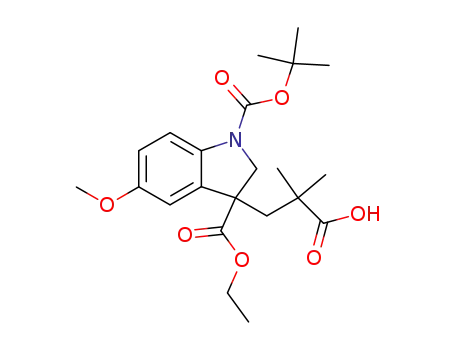 3-(2-carboxy-2-methyl-propyl)-5-methoxy-2,3-dihydro-indole-1,3-dicarboxylic acid 1-tert-butyl ester 3-ethyl ester