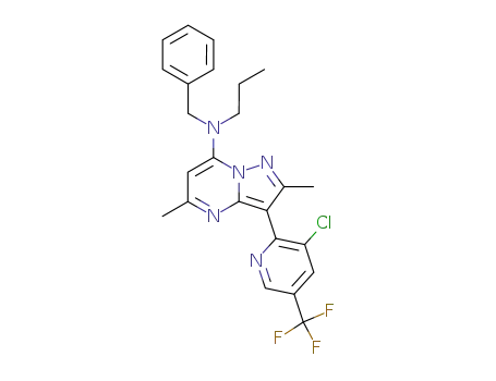 benzyl-[3-(3-chloro-5-trifluoromethyl-pyridin-2-yl)-2,5-dimethyl-pyrazolo[1,5-a]pyrimidin-7-yl]-propyl-amine