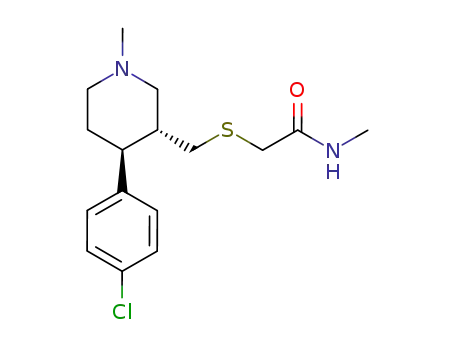 (+)-2-[[(3R,4S)-4-(4-chlorophenyl)-1-methylpiperidin-3-yl]methylsulfanyl]-N-methylacetamide