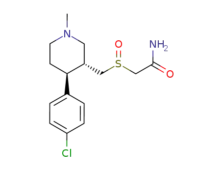 Molecular Structure of 807342-18-3 (Acetamide,
2-[[[(3R,4S)-4-(4-chlorophenyl)-1-methyl-3-piperidinyl]methyl]sulfinyl]-)