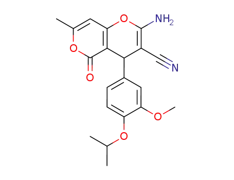 2-amino-4-(4-isopropoxy-3-methoxy-phenyl)-7-methyl-5-oxo-4H,5H-pyrano[4,3-b]pyran-3-carbonitrile
