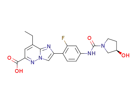 (R)-8-ethyl-2-(2-fluoro-4-(3-hydroxypyrrolidine-1-carboxamido)phenyl)imidazo[1,2-b]-pyridazine-6-carboxylic acid