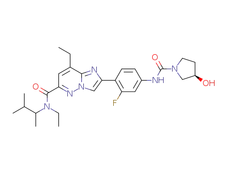 N,8-diethyl-2-(2-fluoro-4-((R)-3-hydroxypyrrolidine-1-carboxamido)phenyl)-N-(3-methylbutan-2-yl)imidazo[1,2-b]pyridazine-6-carboxamide