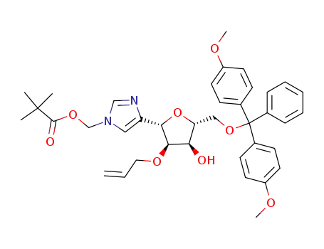 2,2-Dimethyl-propionic acid 4-{(2S,3R,4R,5R)-3-allyloxy-5-[bis-(4-methoxy-phenyl)-phenyl-methoxymethyl]-4-hydroxy-tetrahydro-furan-2-yl}-imidazol-1-ylmethyl ester