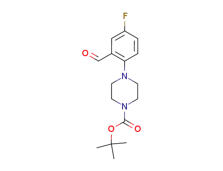 Molecular Structure of 697305-53-6 (2-(4-BOC-PIPERAZINO-1-YL)-5-FLUOROBENZALDEHYDE)