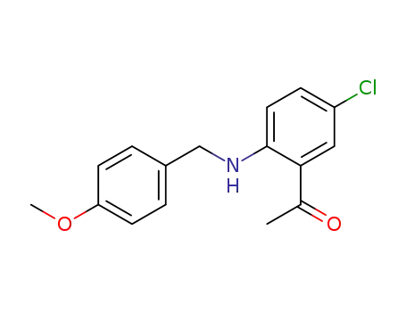 Molecular Structure of 685540-89-0 (Ethanone, 1-[5-chloro-2-[[(4-methoxyphenyl)methyl]amino]phenyl]-)