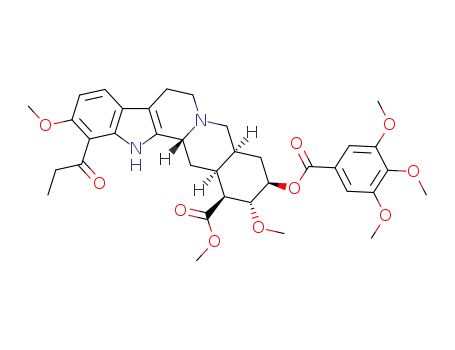 16β-carbomethoxy-11,17α-dimethoxy-18β-(4',5',6'-trimethoxybenzoyloxy)-12-propionyl-3β,20α-yohimban