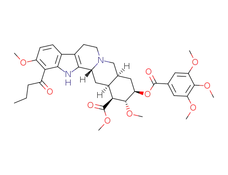 12-butyryl-16β-carbomethoxy-11,17α-dimethoxy-18β-(4',5',6'-trimethoxybenzoyloxy)-3β,20α-yohimban
