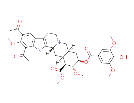 10,12-diacetyl-16β-carbomethoxy-11,17α-dimethoxy-18β-(5'-hydroxy-4',6'-dimethoxybenzoyloxy)-3β,20α-yohimban