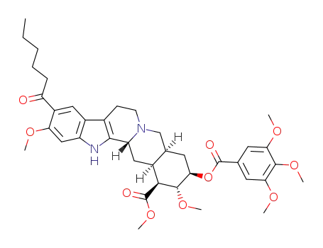 16β-carbomethoxy-10-hexanoyl-11,17α-dimethoxy-18β-(4',5',6'-trimethoxybenzoyloxy)-3β,20α-yohimban