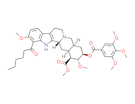 16β-carbomethoxy-12-hexanoyl-11,17α-dimethoxy-18β-(4',5',6'-trimethoxybenzoyloxy)-3β,20α-yohimban