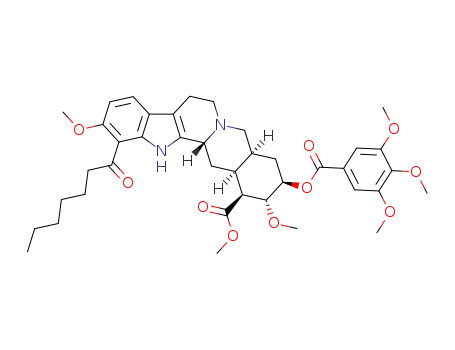 16β-carbomethoxy-12-heptanoyl-11,17α-dimethoxy-18β-(4',5',6'-trimethoxybenzoyloxy)-3β,20α-yohimban