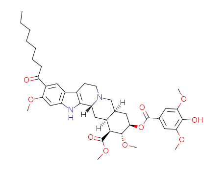 10-capryloyl-16β-carbomethoxy-18β-(5'-hydroxy-4',6'-dimethoxybenzoyloxy)-11,17α-dimethoxy-3β,20α-yohimban
