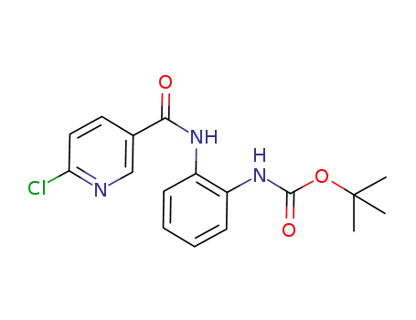 Molecular Structure of 623588-14-7 (tert-Butyl (2-{[(6-Chloropyridin-3-yl)carbonyl]
amino}phenyl)carbamate)