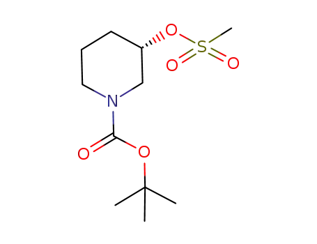 Molecular Structure of 940890-90-4 ((S)-1-(TERT-BUTOXYCARBONYL)PIPERIDIN-3-YL METHANESULFONATE)
