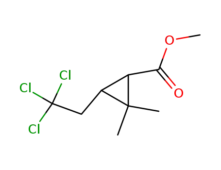 Molecular Structure of 63406-18-8 (2,2-Dimethyl-3-(2,2,2-trichloroethyl)cyclopropanecarboxylic acid methyl ester)