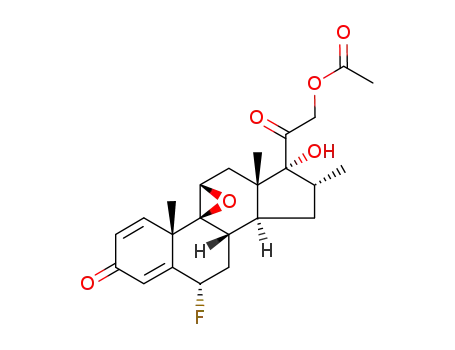 Molecular Structure of 4571-51-1 (9beta,11beta-Epoxy-6alpha-fluoro-17,21-dihydroxy-16alpha-methylpregna-1,4-diene-3,20-dione 21-acetate)