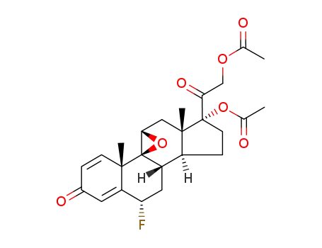 Molecular Structure of 72498-89-6 (9beta,11beta-epoxy-6alpha-fluoro-17,21-dihydroxypregna-1,4-diene-3,20-dione 17,21-di(acetate))