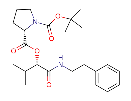 N-[(2S)-O-[N-(tert-butyloxycarbonyl)prolyl]-2-hydroxyisovaleryl]-2-phenylethylamide