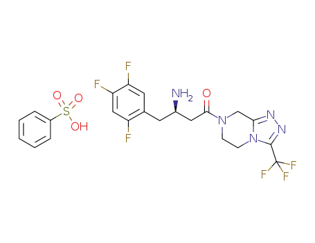 (2R)-4-oxo-4-[3-(trifluoromethyl)-5,6-dihydro-[1,2,4]triazolo[4,3-a]pyrazin-7(8H)-yl]-1-(2,4,5-trifluorophenyl)butan-2-amine besylate