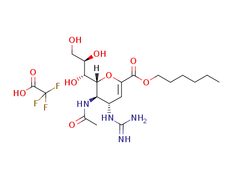 hexyl 5-acetamido-2,3,4,5-tetradeoxy-4-guanidino-D-glycero-D-galacto-non-2-enopyranosoate trifluoroacetic acid salt
