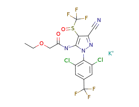 potassium salt of 1-(2,6-dichloro-4-trifluoromethylphenyl)-3-cyano-4-trifluoromethylsulfinyl-5-(ethoxyacetamido)pyrazole